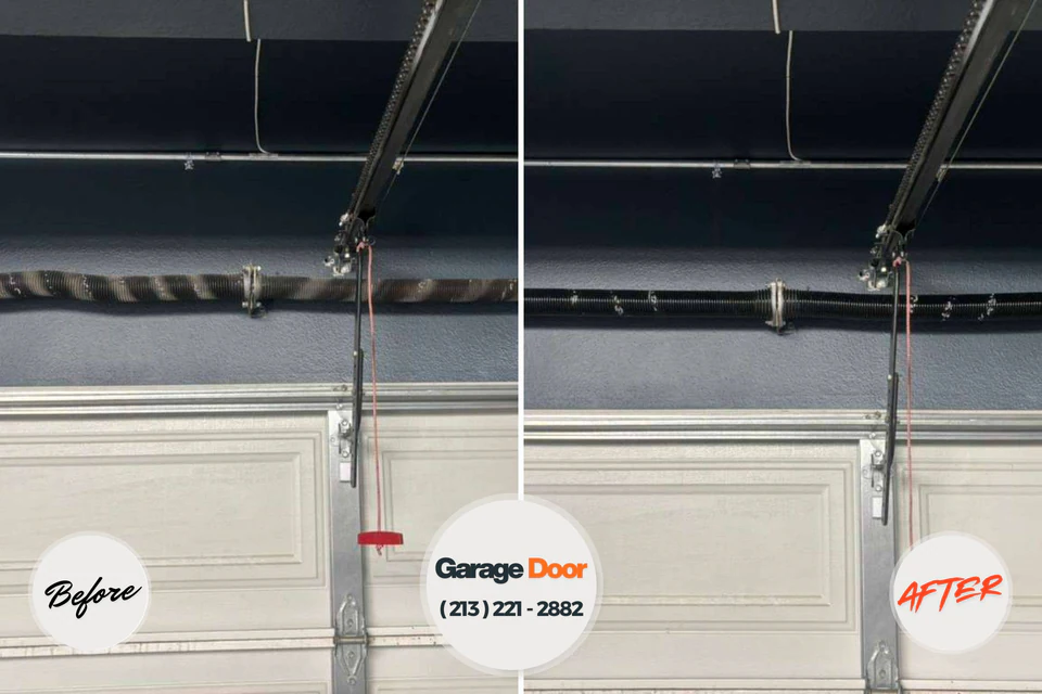 Before and after: garage door repair Arma, KS
